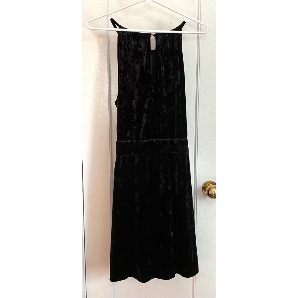 LYSSE Willa Black Crushed Velvet Halter Dress - L - Picture 5 of 13